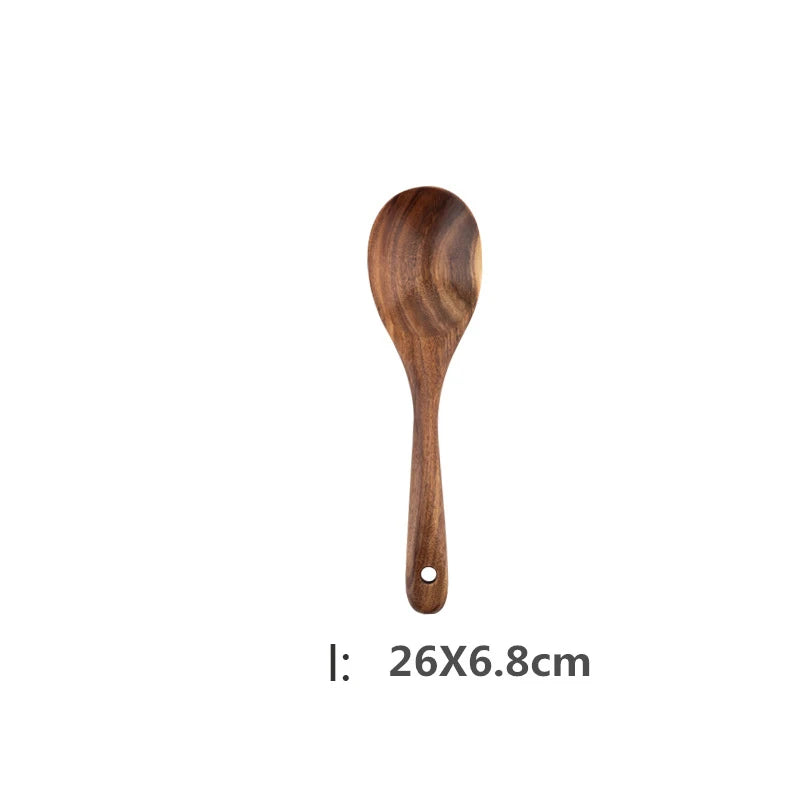 Natural Teak Cooking Utensils Set | Ofertas Real