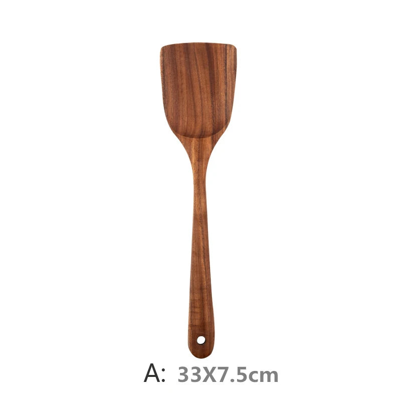 Natural Teak Cooking Utensils Set | Ofertas Real