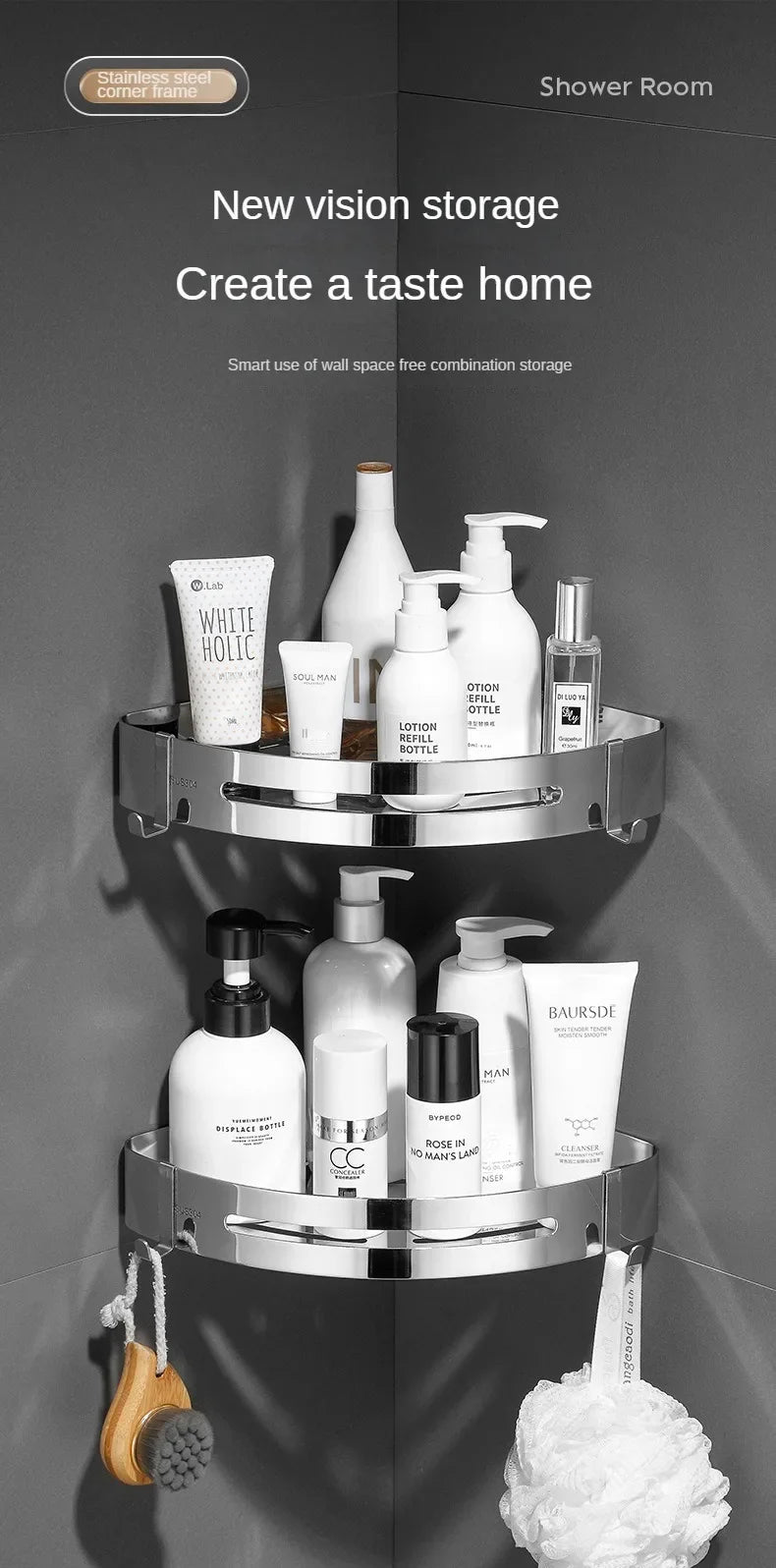 Aluminum Bathroom & Kitchen Shelf – No Drill | Ofertas Real