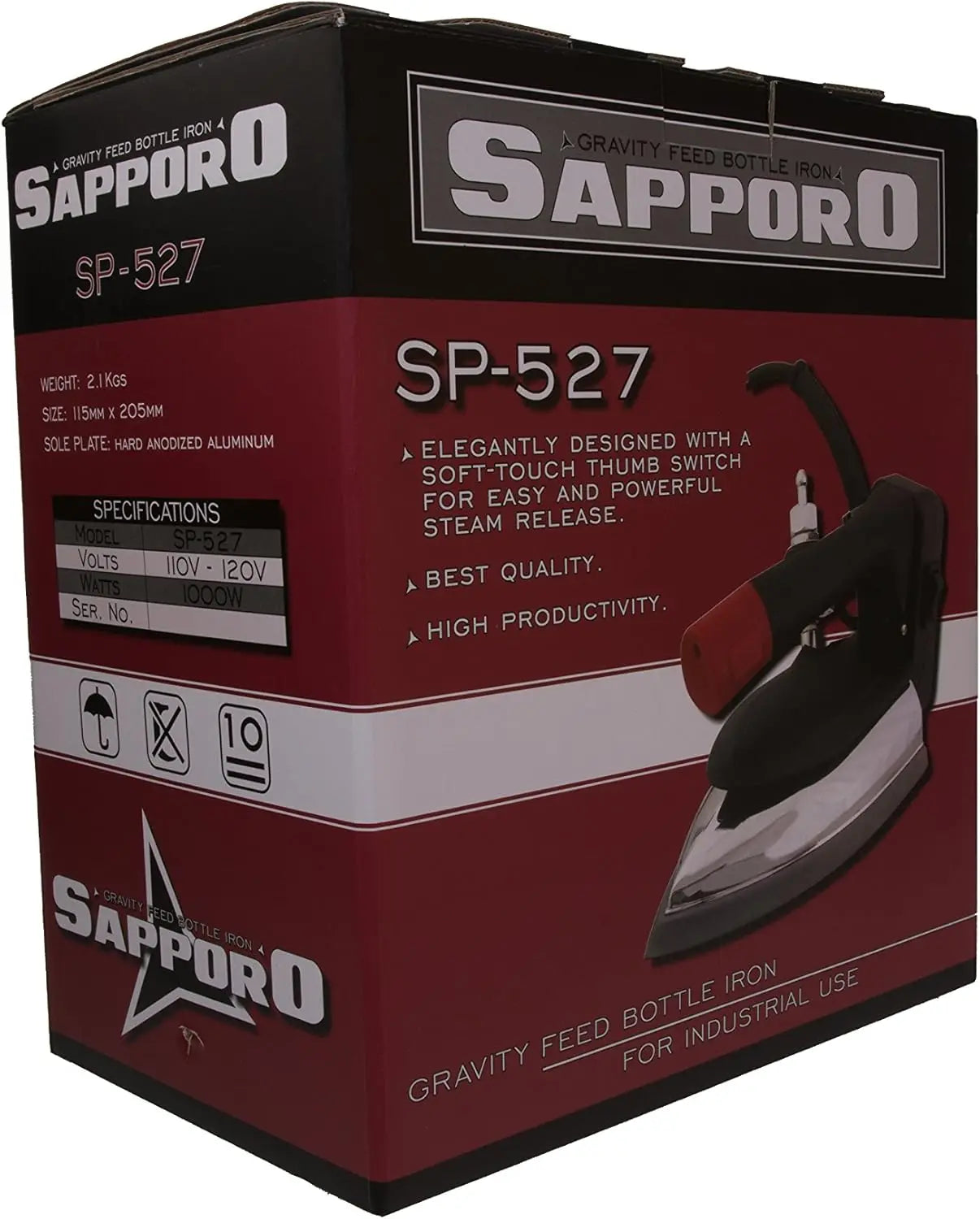 Gravity Feed Bottle Steam Iron | Ofertas Real