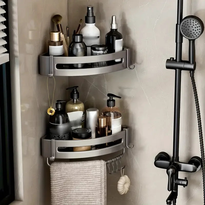 Aluminum Bathroom & Kitchen Shelf – No Drill | Ofertas Real