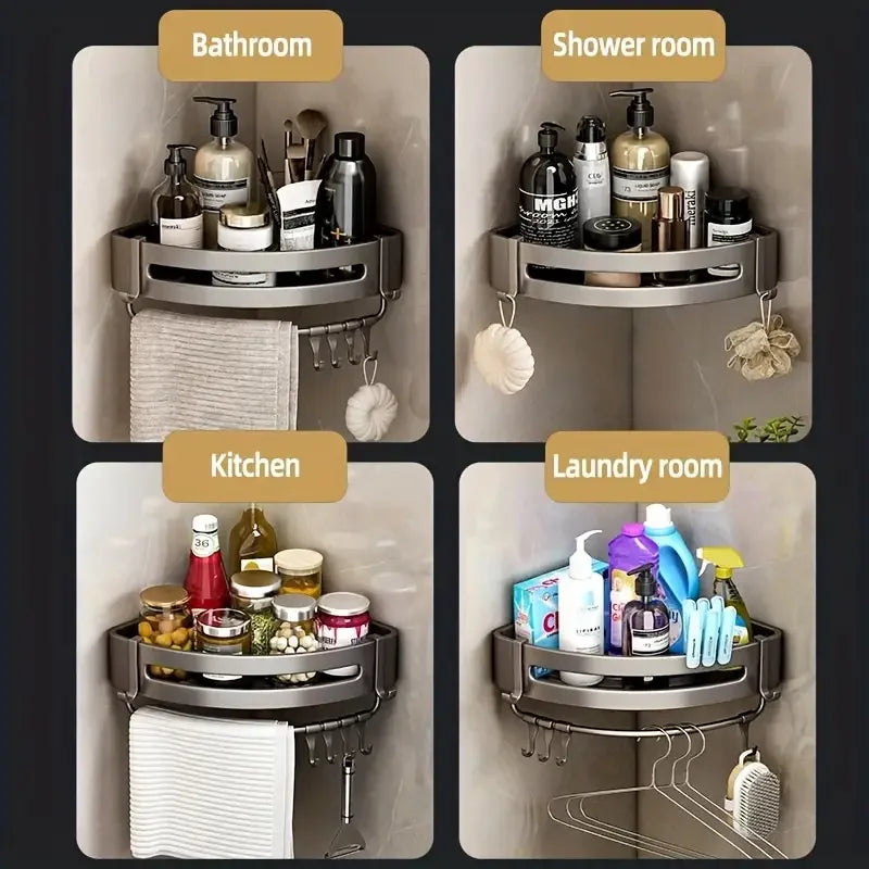 Aluminum Bathroom & Kitchen Shelf – No Drill | Ofertas Real