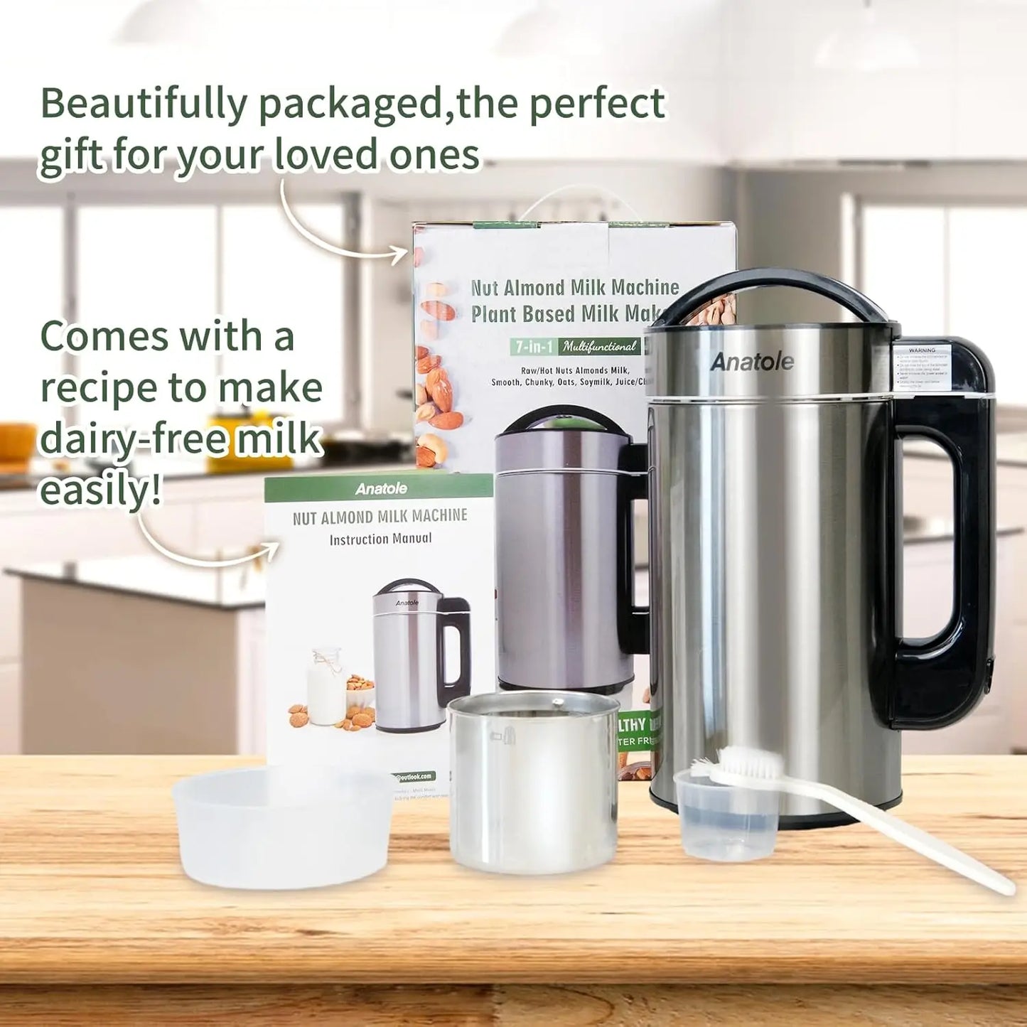 Nut Milk Maker 51oz | 7-in-1 Automatic Milk Machine