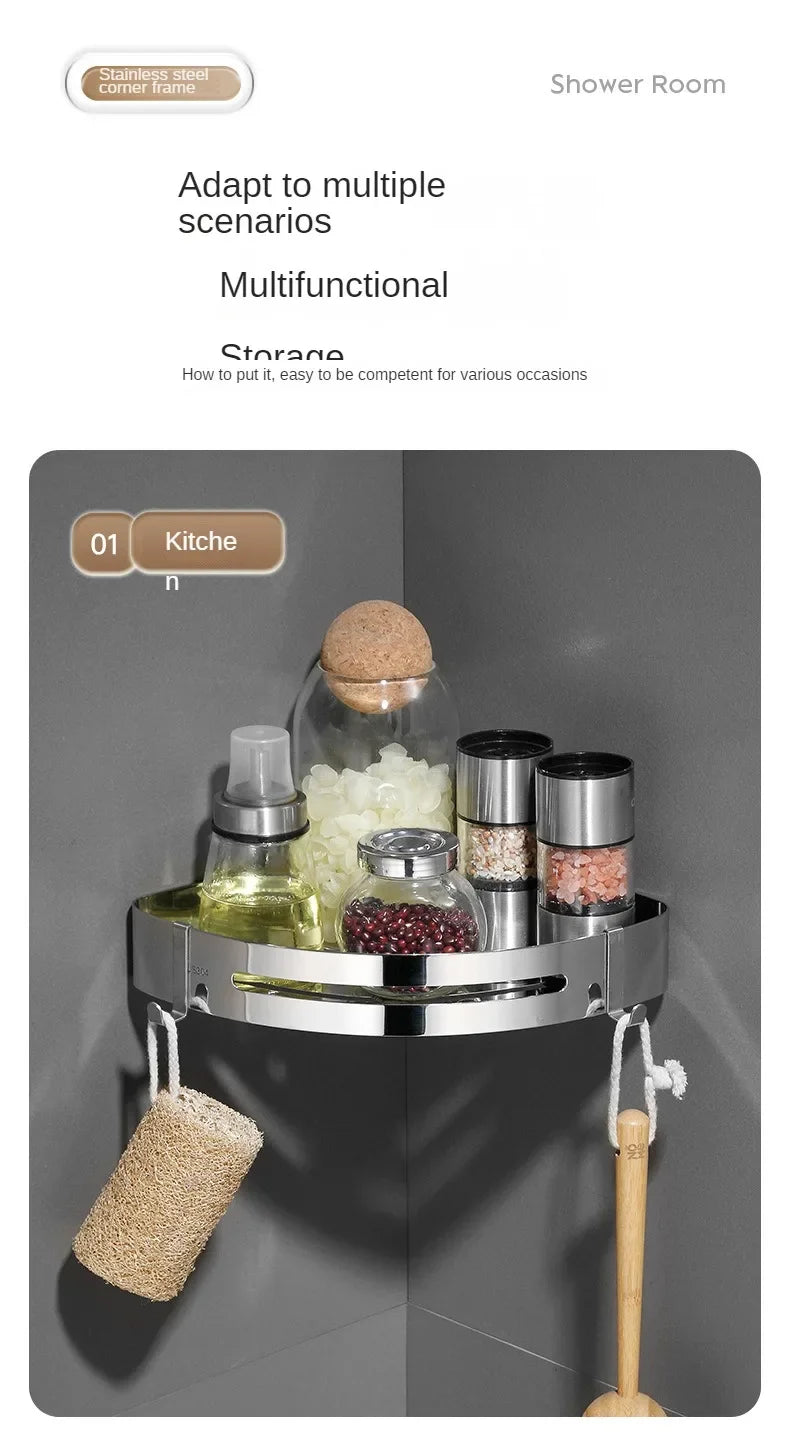 Aluminum Bathroom & Kitchen Shelf – No Drill | Ofertas Real