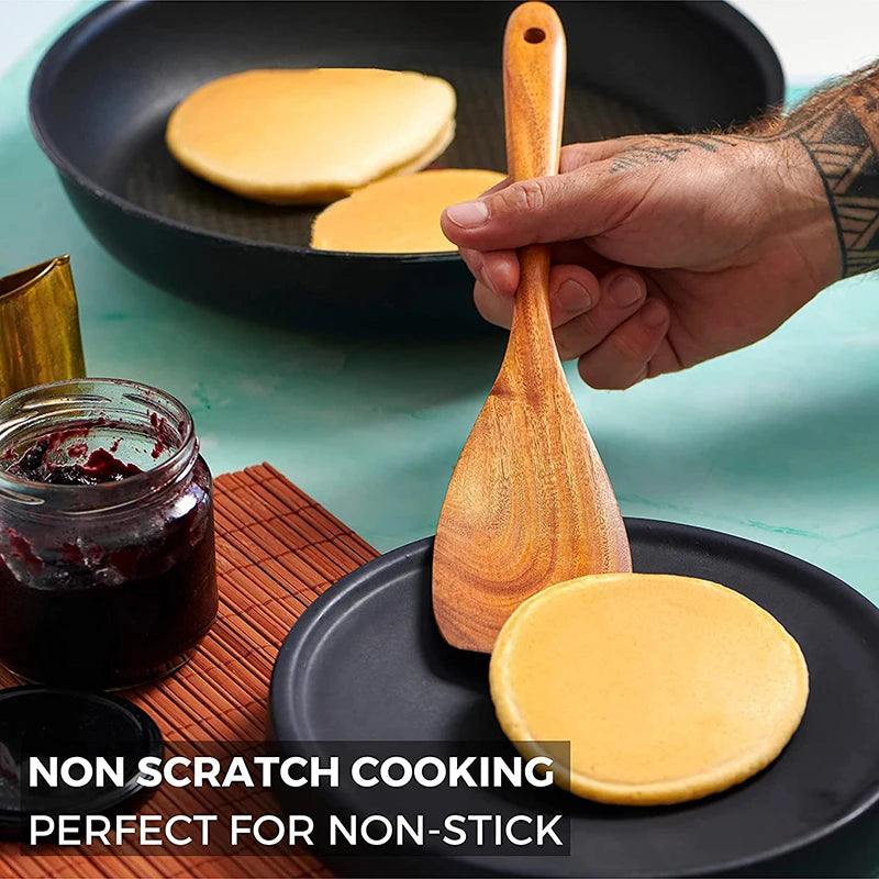 Natural Teak Cooking Utensils Set | Ofertas Real