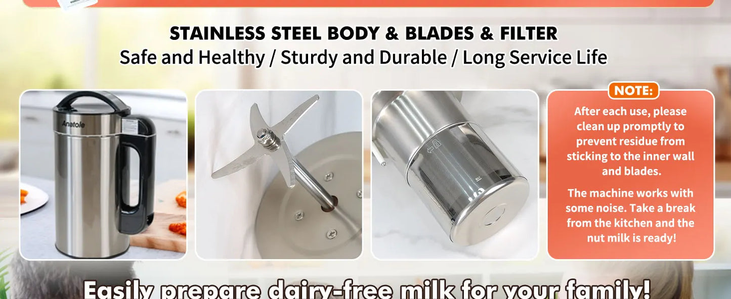 Nut Milk Maker 51oz | 7-in-1 Automatic Milk Machine