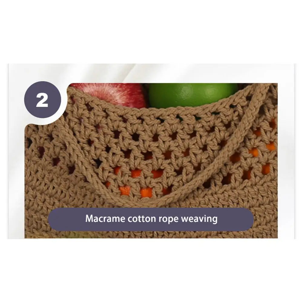 3-Tier Hanging Fruit Baskets | Bohemian Handwoven Storage