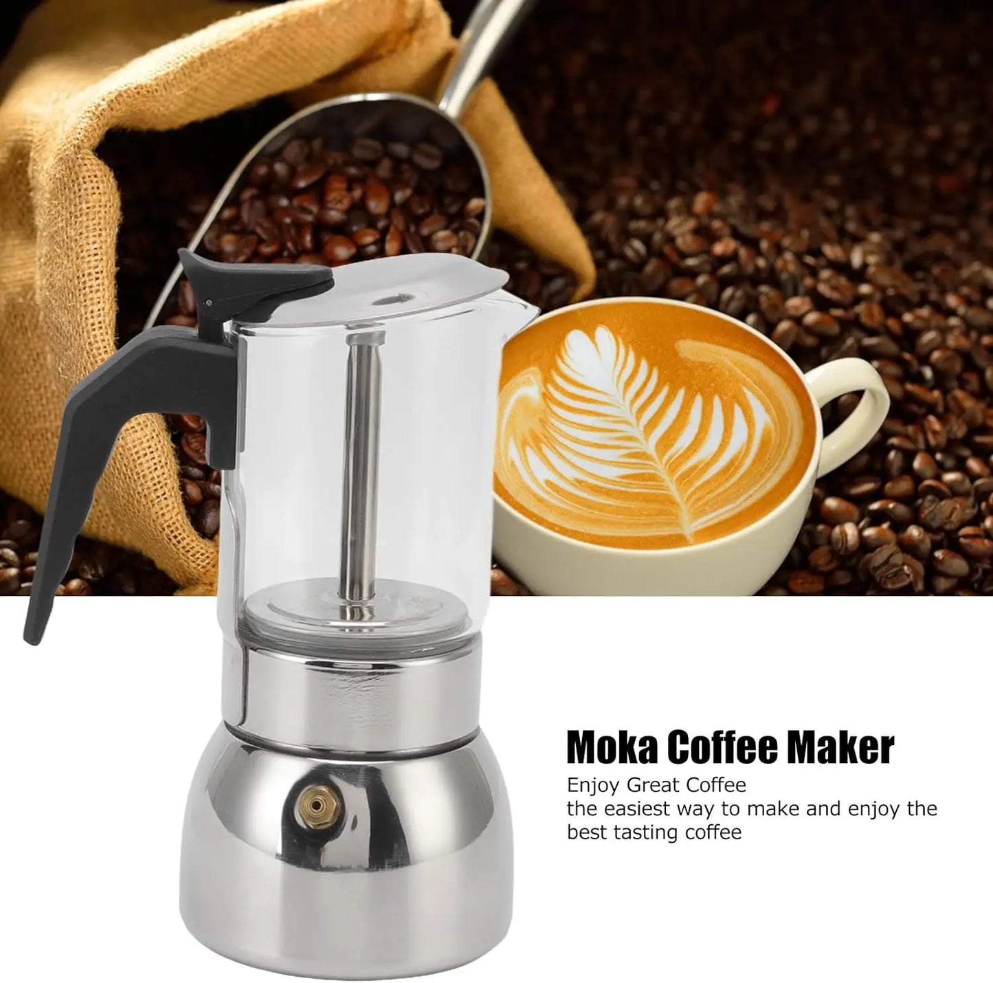Glass Moka Pot - Italian Espresso Maker | Ofertas Real
